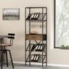 Boster 21 Bottle Floor Wine Rack With Storage By Christopher Knight Home - Black + Natural