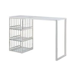 Somette Modern Stainless Steel & Glass Bar - N/A - Stainless Steel - Silver -Elegance Barware 434aced6 ca1d 49dc bf5b 36b2582030af