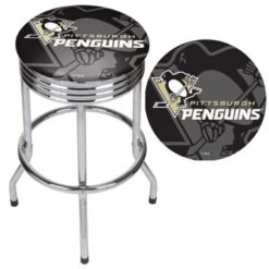 NHL Chrome Ribbed Bar Stool - Montreal Canadians -Elegance Barware 436c558f fbff 4b26 ac71 8081e4b191e6