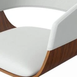 WYNDENHALL Calinda Mid Century Modern Adjustable Swivel Bar Stool - White -Elegance Barware 44338165 efb3 42ea 9f72 1eb60548c82c