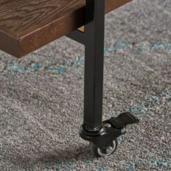 Gerard Modern Industrial 2-Tier Wood Bar Cart With Wheels By Christopher Knight Home - 38.00" W X 16.10" D X 33.00" H - Walnut -Elegance Barware 443e0bfa df54 4d49 b590 aefa23a67970