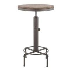 Hydra Industrial Bar Table In Metal And Wood - Red -Elegance Barware 44815d97 3397 473e 9666 271f84bb5b44