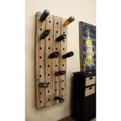 The Gray Barn Red River Wood Finish Pegboard Wine Rack -Elegance Barware 44911a9e c4b0 4a3f a816 393ca6dd92b8