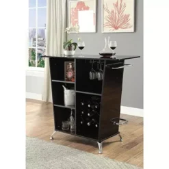 Contemporary Black/Chrome Bar Table (K/D) -Elegance Barware 4497b24b 3a32 4605 baf5 92908a19fd06