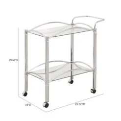 Coaster Furniture Shadix Chrome And Clear 2-tier Serving Cart - Chrome - Metal/Glass -Elegance Barware 456dc5a7 af4b 4eb0 b9ea 9912dc909a09
