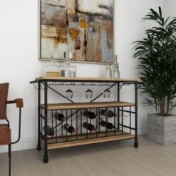 Brown Iron Industrial Wine Rack 31 X 48 X 17 - Brown -Elegance Barware 45715956 4454 40df bc09 755780b4450e