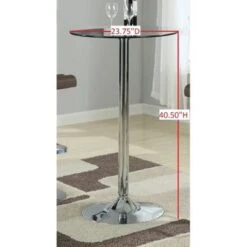 Porch & Den Leary Round Silver Metal Bar Table - 40.50" X 23.75" - 2 Seat - Round - Silver -Elegance Barware 45a35055 9cce 415f 9380 e0289e9a1876