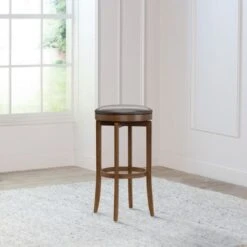Hillsdale Furniture Brendan Wood Backless Swivel Stool, Brown Cherry - Brown Cherry - Bar Height -Elegance Barware 45e4526f 207c 4e8d bfac 53f12d5cc170