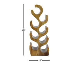 Brown Teak Wood Rustic Wine Rack 28 X 11 X 7 - 11 X 7 X 28 - 11 X 7 X 28 - Brown -Elegance Barware 45f17388 25f1 4846 bad3 9a7b7183bcc7