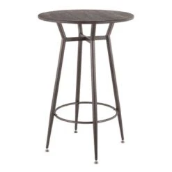 Carbon Loft Barton Industrial Round Bar Table - N/A - Vintage White/Espresso -Elegance Barware 462ac740 4e91 4836 9415 5d4fc2af5e5d