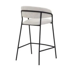 Nara 26" Faux Leather And Metal Counter Height Bar Stool - Blue -Elegance Barware 4645cd59 3440 4503 a797 f9c95e76a601