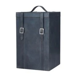 Leather Modern Wine Holder - 9 X 10 X 16 - Blue -Elegance Barware 474db519 6736 46c5 812f bbc67a7be61d