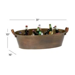 Bronze Metal Contemporary Party Ice Bucket Beverage Bottle Holder - 32 X 17 X 10 - Bronze -Elegance Barware 47a68b4d e456 434e a88e 6bc5ce930a63