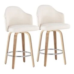 Carson Carrington Valsatra Fixed-Height Upholstered Counter Stool With Wood Legs (Set Of 2) - Light Grey/Natural Wood Legs -Elegance Barware 48bb34ac 78c4 4d91 9ccb 2f027f9c940e