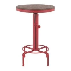 Hydra Industrial Bar Table In Metal And Wood - Red -Elegance Barware 49189596 14e8 4394 b40f eb5e3aaa2469