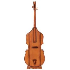 Vintiquewise 6.5 Feet Tall Violin, 3 Shelf Large Violin Shaped Cabinet With Door - Brown -Elegance Barware 494216db 30e9 4e2b 96e5 d05b98f05467