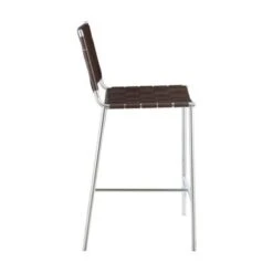 Metal Base Counter Height Stool With Plastic Seat And Back In Brown And Chrome - Counter Height - 23-28 In. - Brown And Chrome - Single -Elegance Barware 4959a4cf eaff 44a7 98fc 15da0ea289d6