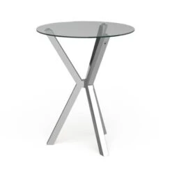 Coaster Furniture Denali Chrome Round Glass Top Bar Table - Silver -Elegance Barware 4b0cf77d 4bbd 497a a277 8213549bfe0e