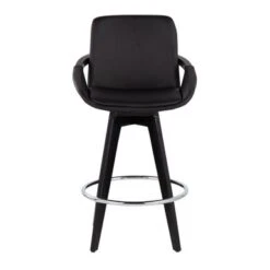 Carson Carrington Pugo Fixed-Height Counter Stool With Black Wood Base (Set Of 2) - Cream + Gold Footrest -Elegance Barware 4b15472a 2066 4a58 8c77 16fe874f2b0c