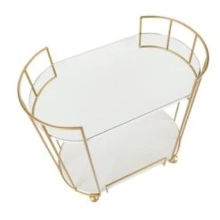 Silver Orchid Pugo Glam Bar Cart With Wheels -Elegance Barware 4bd33202 8801 4095 baef 82aa7866278e