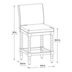 Abbott 26" Spindle Stool - Linen -Elegance Barware 4cca40b5 60c9 4529 bf1a c5f3a16532cd