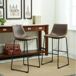 Roundhill Furniture Lotusville 7-PC Antique Black Wood Table With Faux Leather Barstools - White -Elegance Barware 4e05ac82 2e12 4d26 acd0 51dcea703e88