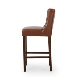 Bayliss Contemporary Wingback Barstools (Set Of 2) By Christopher Knight Home - Cognac Brown + Espresso -Elegance Barware 4e181306 3a82 4d6d b20c 114d5268dc94
