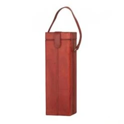 Leather Modern Wine Holder - 5 X 5 X 15 - Red -Elegance Barware 4e38acb2 e06a 4214 bec8 7db0db8efa78
