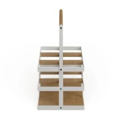 Modern 6-Bottle Wood And Metal Wine Holder - White -Elegance Barware 4e4dc99c 032c 45cd a79f 30fc48b3a55b