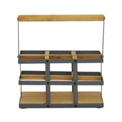 Modern 6-Bottle Wood And Metal Wine Holder - White -Elegance Barware 4ec92c18 52e4 4cf1 bc19 659ce3dc51db