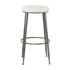 Grey Metal Industrial Counter Stool - 16 X 16 X 30 - Single - Grey - Short - 16-22 In. -Elegance Barware 50093115 4aa2 48f4 8114 620bd3924805