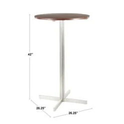 Silver Orchid La Plante Contemporary Round Bar Table - N/A - Walnut Wood -Elegance Barware 50d39454 2ef8 4cd8 9b2c 4e15b3877e70
