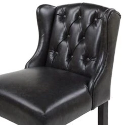 Richmond Faux Leather Armless Wingback Tufted Counter And Bar Stool - Single - Vintage Black Brown - Counter Height -Elegance Barware 513680f0 5f9e 44b4 b426 fd36fd14fab3