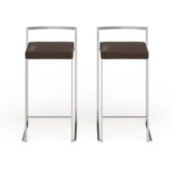 Silver Orchid Forrest Stainless Steel Stackable Counter Stool (Set Of 2) - Blue Velvet -Elegance Barware 5186f093 bbe9 4e0f 848d 83243513f8eb