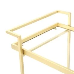 Ambrose Industrial Glass Bar Cart With Shelves By Christopher Knight Home - Iron/Glass - Rose -Elegance Barware 5193e802 1df0 4965 926a 965f7b722da8