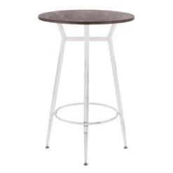 Carbon Loft Barton Industrial Round Bar Table - N/A - Vintage White/Espresso -Elegance Barware 51a50ecc eeec 41ca 81ff 15b638186b79