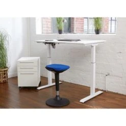 Rye Studio Fabric Seat Ergonomic Swivel Standing Stool - Teal -Elegance Barware 5340255b 27d0 42d2 afc1 31a9e896d6e3