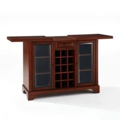 LaFayette Sliding Top Bar Cabinet In Vintage Mahogany Finish - 47.75 "W X 19 "D X 36 "H - MDF/Rubberwood - Mahogany -Elegance Barware 53d3f6f6 7b61 4888 bd6a 3d665a163e96
