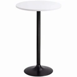Homall Bistro Pub Table Round Bar Height Cocktail Table Metal Base MDF Top Obsidian Table With Black Leg 23.8inch Top - Walnut -Elegance Barware 5417250e 786a 4b45 8d45 a7bc4d4c91c0