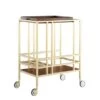 Ronald Serving Bar Cart, Removable Tray/ Wine Bottle Storage/ Casters - N/A - Gold/ Walnut -Elegance Barware 54183d50 9fa3 4176 b6c2 6af591228809