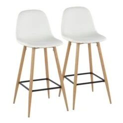 Carson Carrington Stone Natural Bar Stool - Set Of 2 - Grey Faux Leather -Elegance Barware 545c3a0a 5092 4354 abb9 b3c03e388312