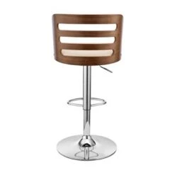 Khalia Adjustable Swivel Faux Leather And Wood Bar Stool With Metal Base - Grey And Black -Elegance Barware 5464aee8 388d 4685 8617 e8ba25f7e245
