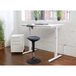 Rye Studio Fabric Seat Ergonomic Swivel Standing Stool - Teal -Elegance Barware 54e298d9 de80 4e89 8b9f 1239bc92d91f