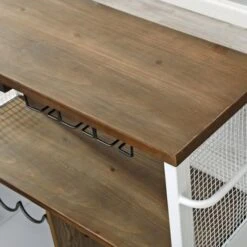 FirsTime & Co. Chandler Farmhouse Kitchen Cart - White -Elegance Barware 559382fd 6de1 4f10 9f92 69ff0612df28