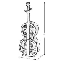 Vintiquewise Tall Violin Shaped Cabinet With 2 Shelf And Acrylic Clear Double Door - Brown -Elegance Barware 55b879e4 48d5 4fd1 894f 72645bb13b1b