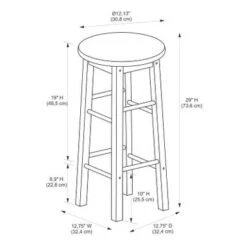 The Gray Barn Cackleberry Basic Stationary Backless Bar Stool - Greywash -Elegance Barware 55c27c7f db07 4578 9793 4b691e168b8b