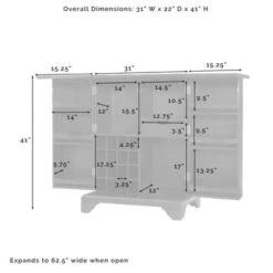 LaFayette Black Finish Expandable Bar Cabinet - Wood - Black -Elegance Barware 56a99f1c 8daf 4aef aca8 230c538608bb