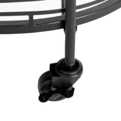 Silver Orchid Marsh Oval Mirrored Glass Top New Bar Cart With Wheels - Black -Elegance Barware 56c7fad7 46d4 4df2 95e1 1aa3e6255d26