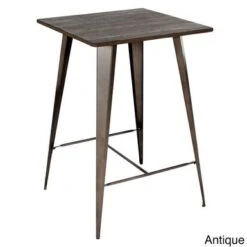Carbon Loft Samira Industrial-Farmhouse Bar Table - N/A - Grey/Brown -Elegance Barware 56d8b403 addc 4dae bdab 39bd111269d6