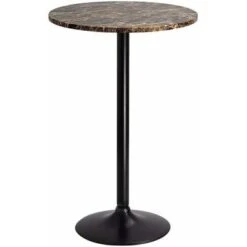 Homall Bistro Pub Table Round Bar Height Cocktail Table Metal Base MDF Top Obsidian Table With Black Leg 23.8inch Top - White -Elegance Barware 57bee2f6 00c4 47cd 9da0 51ceb762b0c5